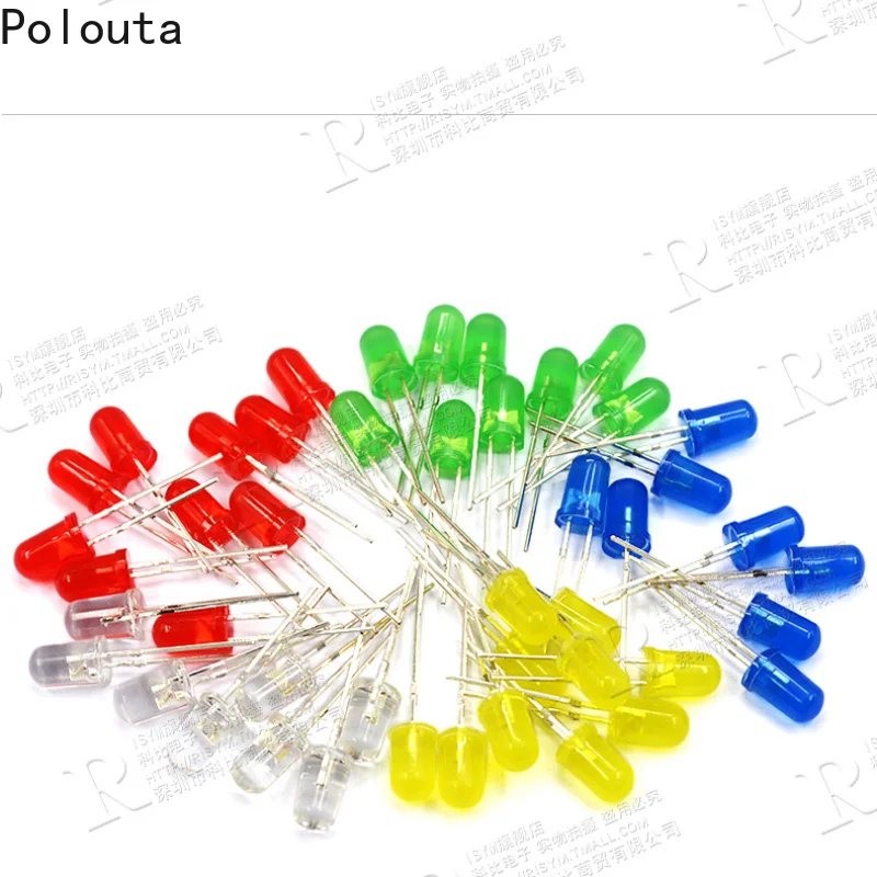 20 шт./компл. 5 мм светоизлучающие диоды светодиодные лампы супер яркие 3 фута белые