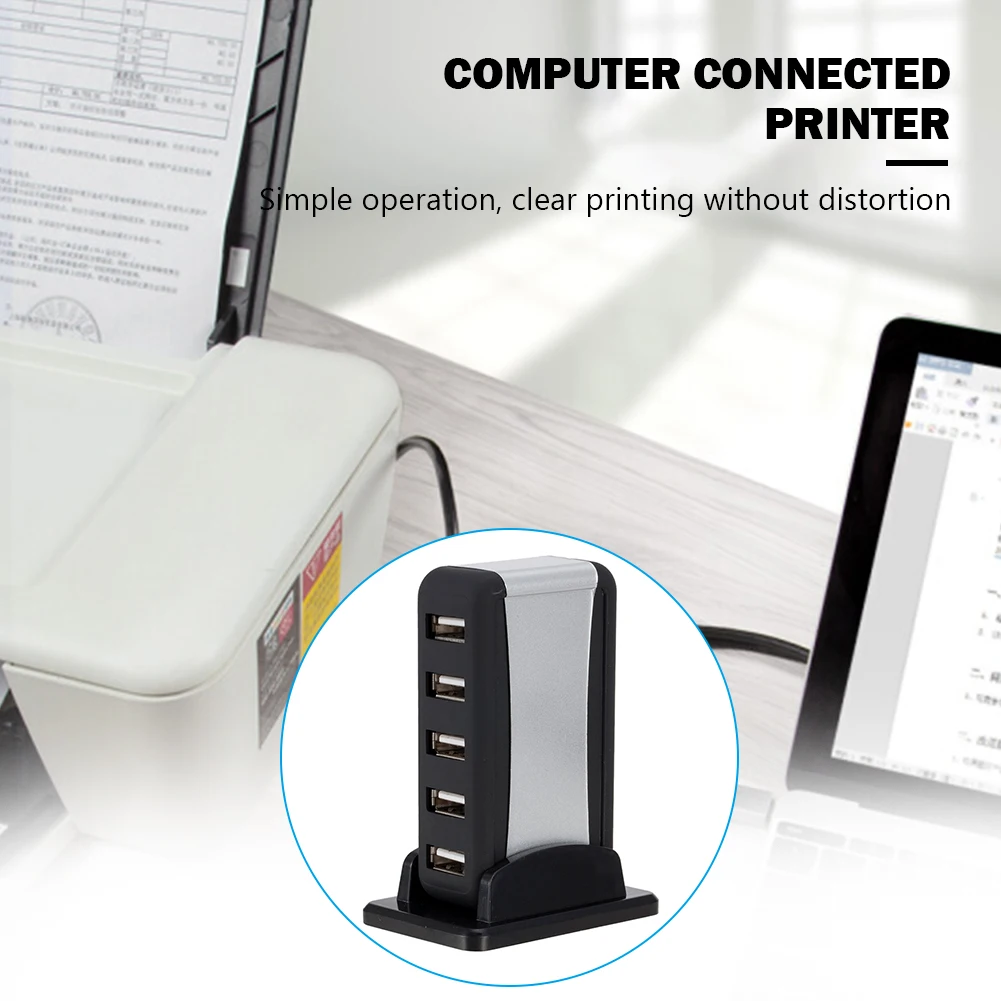 Вертикальный USB-концентратор 7-портовый разветвитель USB 2.0 с адаптером питания для