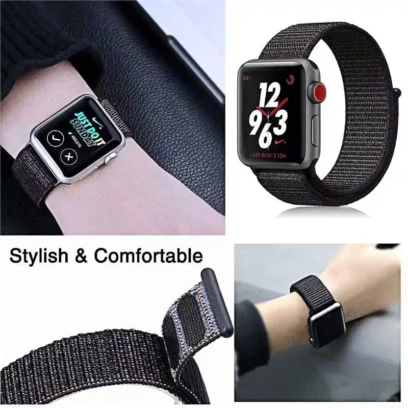 Ремешок YouYaeMi нейлоновый для Apple iWath Watch Series 7 41 мм iWatch 45 6 40 44 SE 5 ремешок наручных