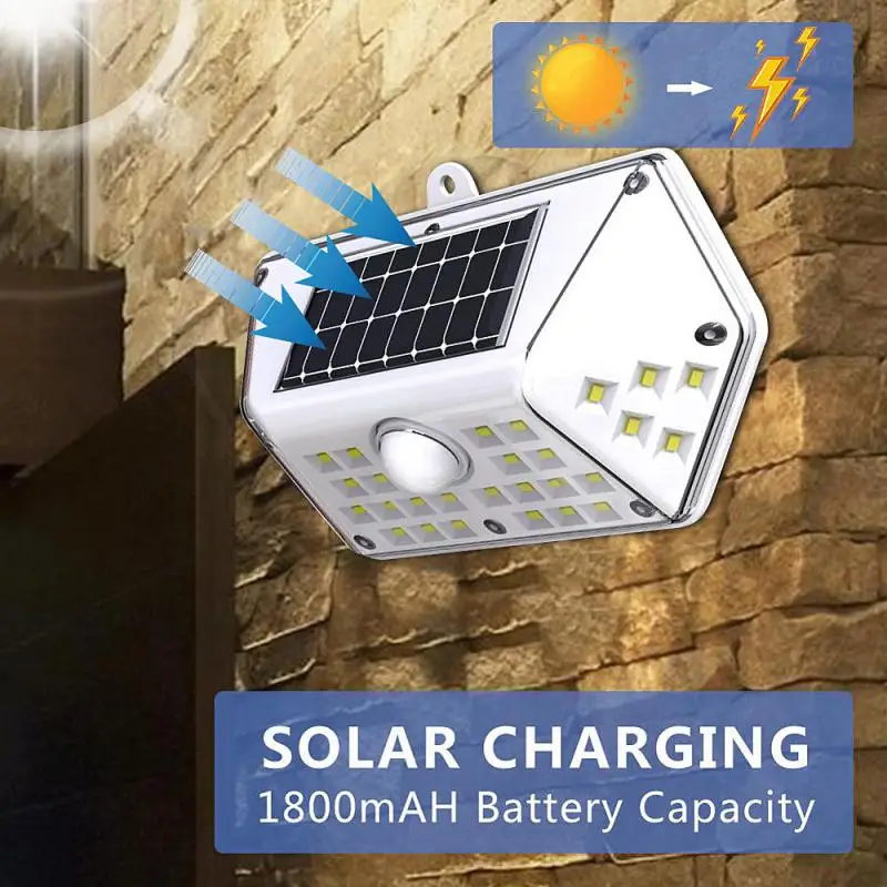 

Solar Wall Lights 100LED Outdoor Porch Lamp Waterproof Motion Sensor Powered Sunlight Street Lighting For Garden Decoration