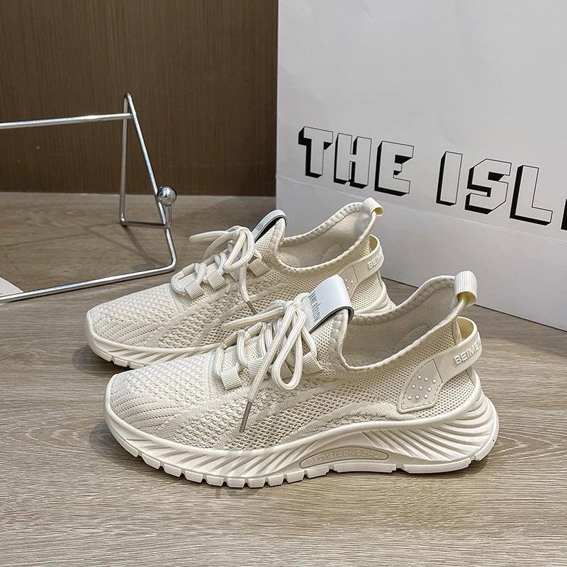 2023 New Women Breathable Running Sports Shoes Outdoor Light Comfortable Lace Up Shoe Fashion Air Cushion Casual Sneakers