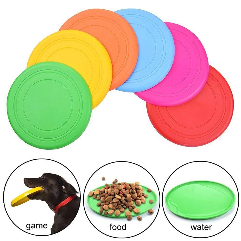 

1pcs Soft NonSlip Dog Flying Disc Silicone Game Frisbeed Anti-Chew Dog Toy Pet Puppy Training Interactive Dogs Supplies Pet Toys