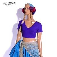 adult sexy elegant modal belly dance practice tops shirt costumes for women bellydance indian clothes dancer wear ell12