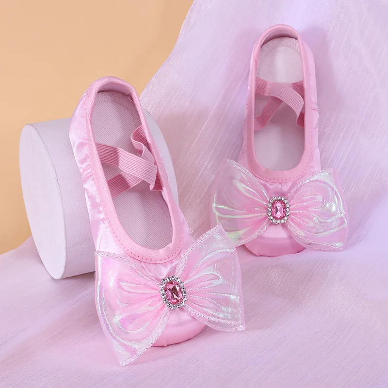 ballet shoes girl bow mesh Girl princess dancing for girls dancers Dance flats sports