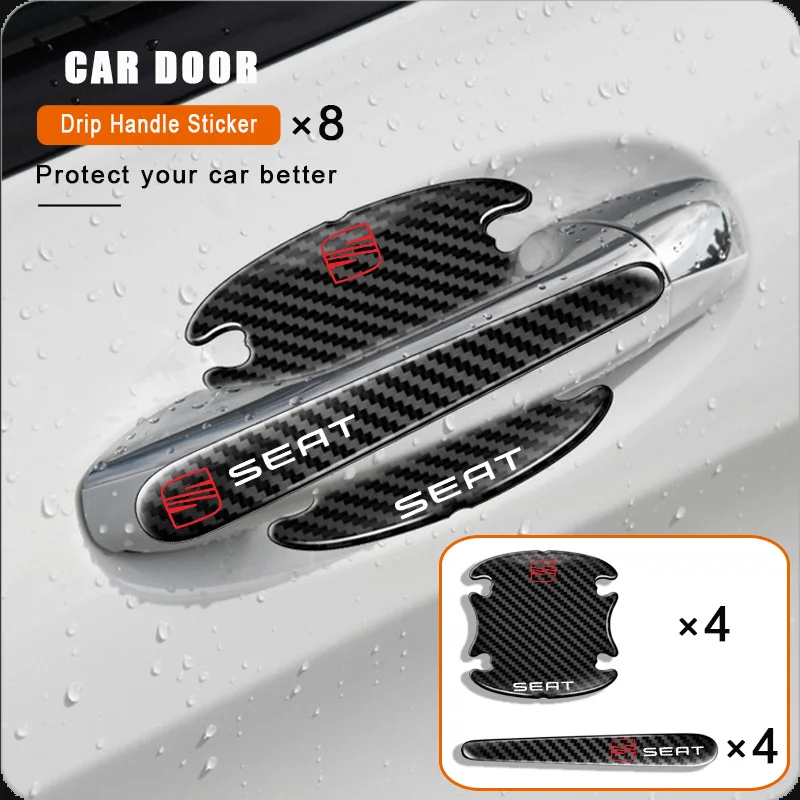 

Carbon Fiber Car Doorknob Scratches Protection Sticker for Seat Leon Mk1 Mk2 Mk3 Lbiza 6l 6j Altea Ateca Sportcoup Accessories