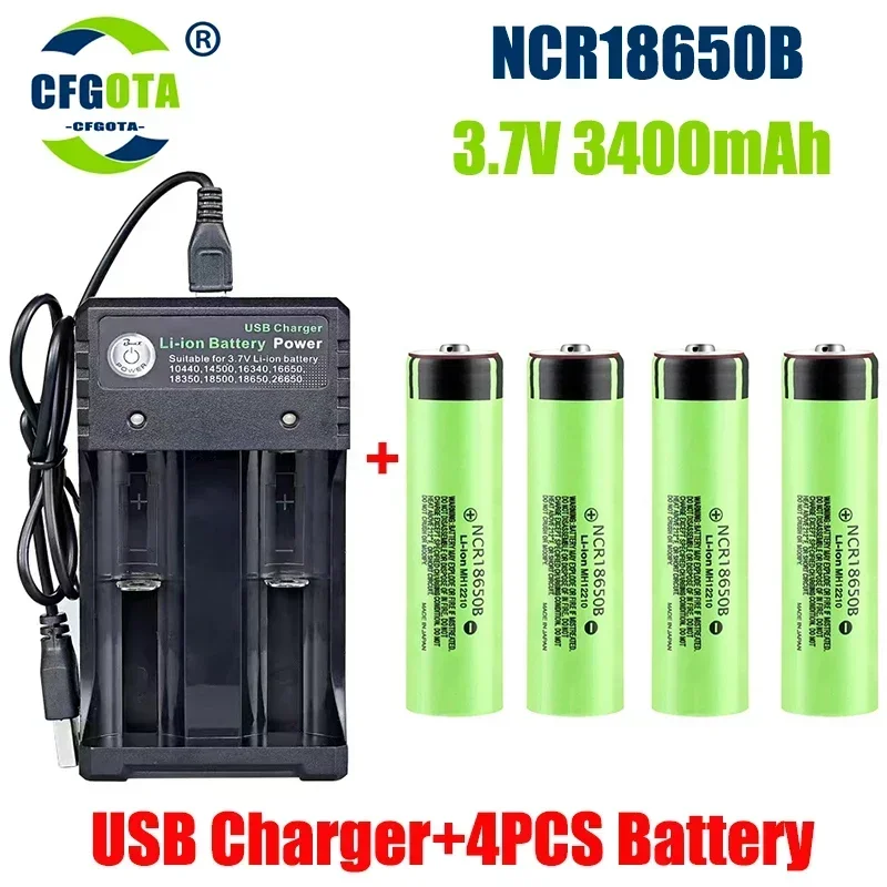18650 Батарея Быстрая доставка 2024НовинкаБестселлер 34B Литий-ионный 3 7 В 3400 мАч +