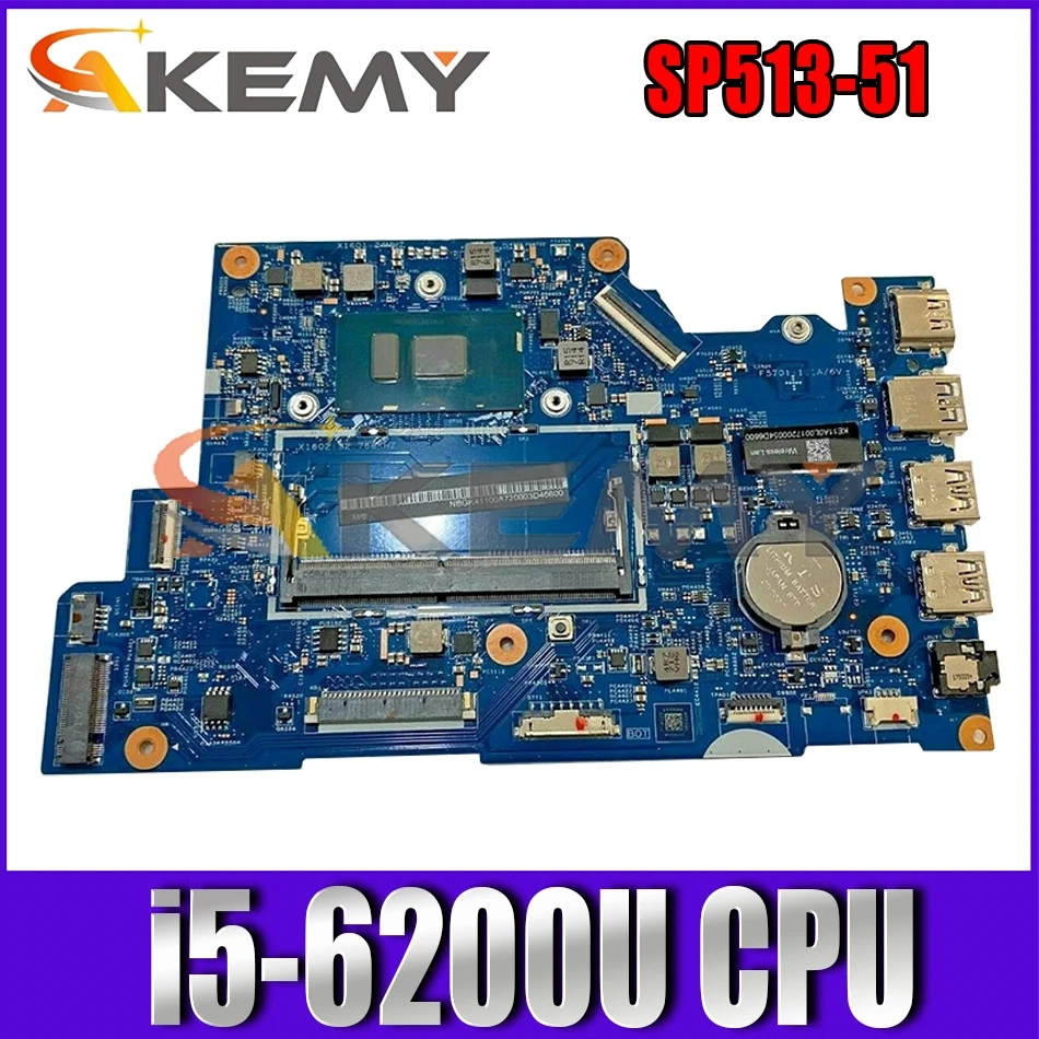 

For ACER Aspire SP513-51 i5-6200U Notebook Mainboard 16801-1 SR2EY DDR4 Laptop Motherboard