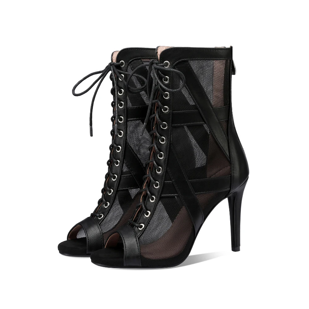 2022 High Quality Leather Dance Booties Rubber Outsole Latin Ballroom Dancing Shoes Women Salsa Party Dance Shoes