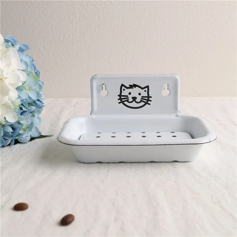 

Kitten Enamel Bathroom Accessories Soap Holder for Wall