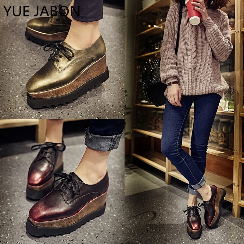 Кроссовки женские из натуральной кожи на платформе