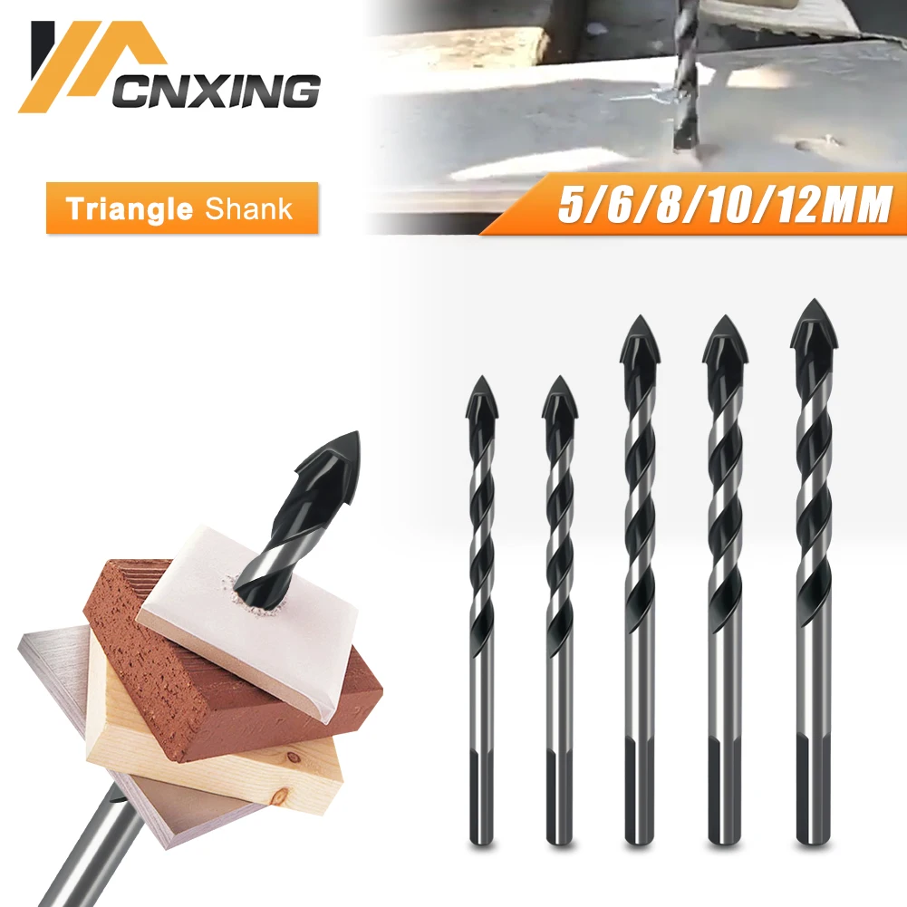 5-12mm Tungsten Steel Metal Alloy Triangle Drill Bits Glass Concrete Hole Opener Cutter Nail Metal Drill for The Thin Metal Wood
