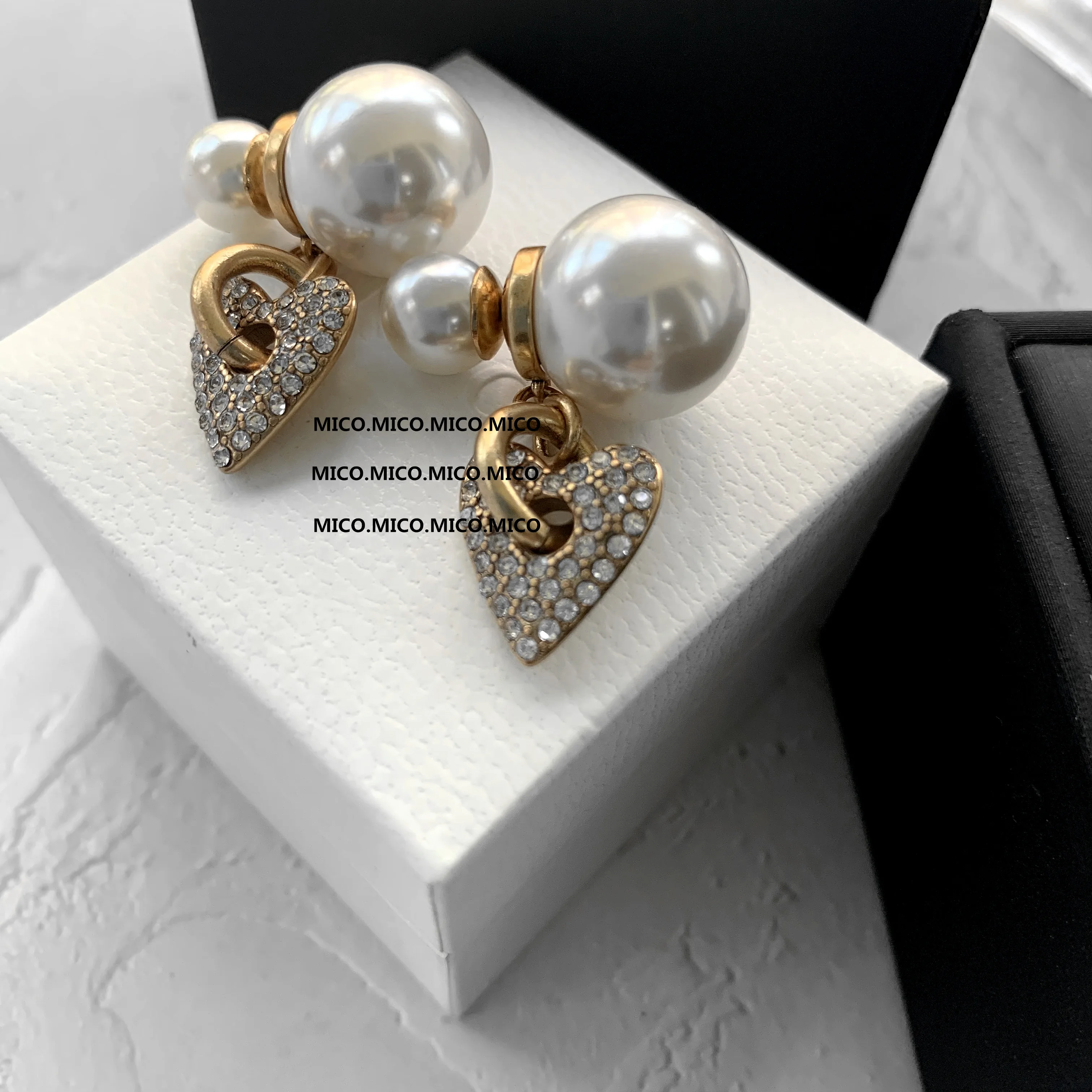 

before and after wearing unique imitation pearl earrings new style