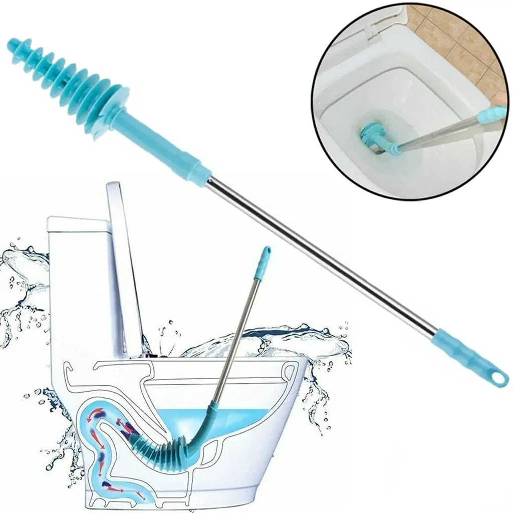 

Hot Sell Flexible Toilet Brush Long Handle Plunger Bathroom Clogging Cleaner Tool Durable wc borstel szczotka wc borstel вантуз