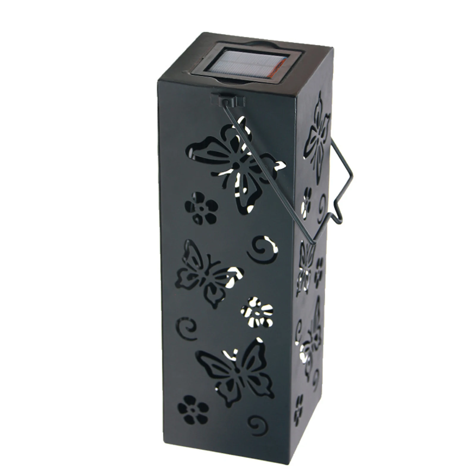 

Solar Lantern Warm White Outdoor Garden Wrought Iron Patio Yard Hollowed Out Landscape LED Lighting Waterproof Hanging Pathway