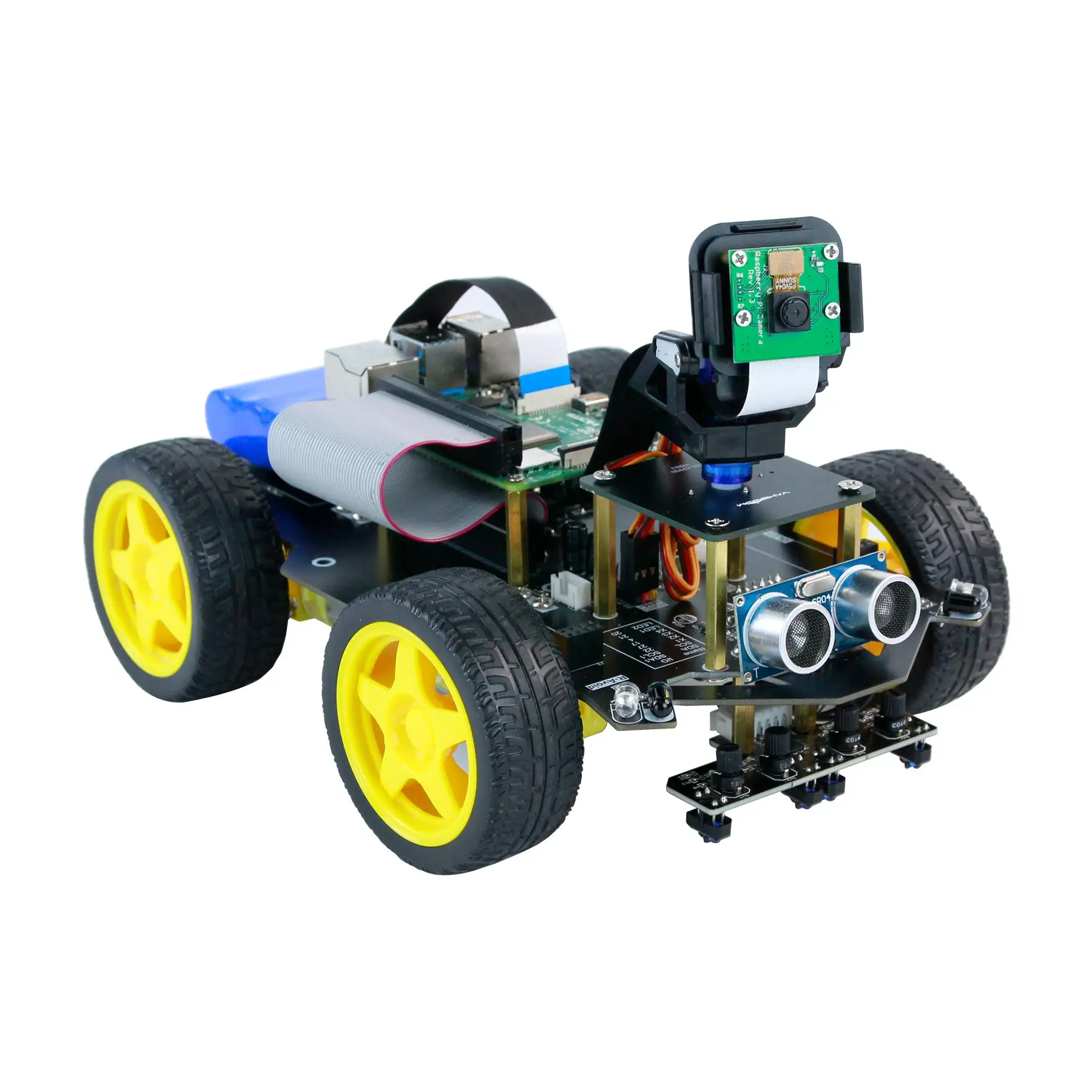 Raspbot AI Vision RobotCar Programmable Toy Kit with Camera for Raspberry Pi 4B 3B with Rechargeable Battery without RaspberryPi