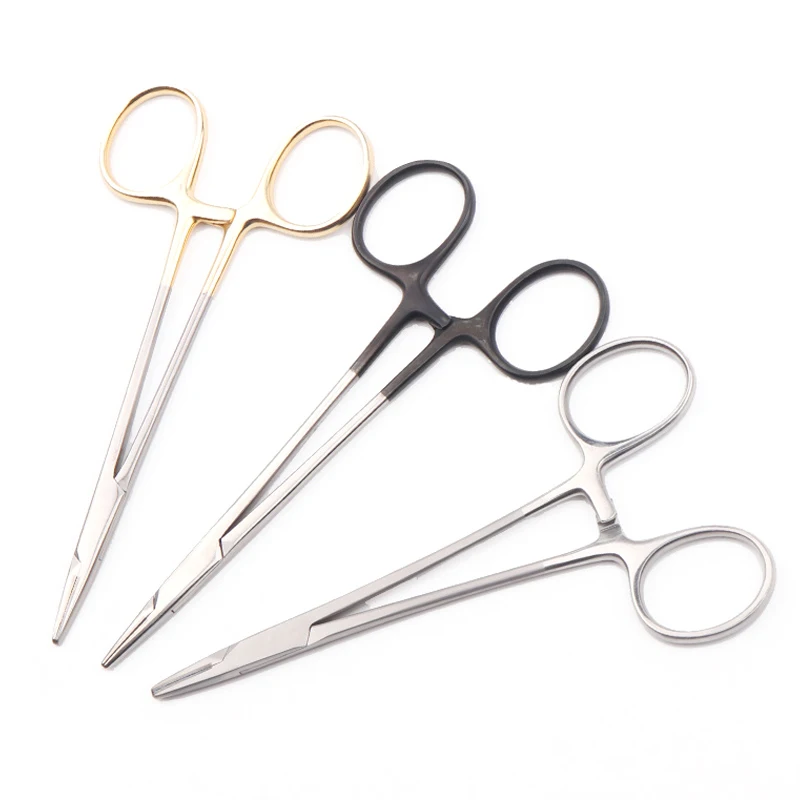 

Gold handle needle holder stainless steel double eyelid surgery tool gold handle needle holder clamp needle clamp