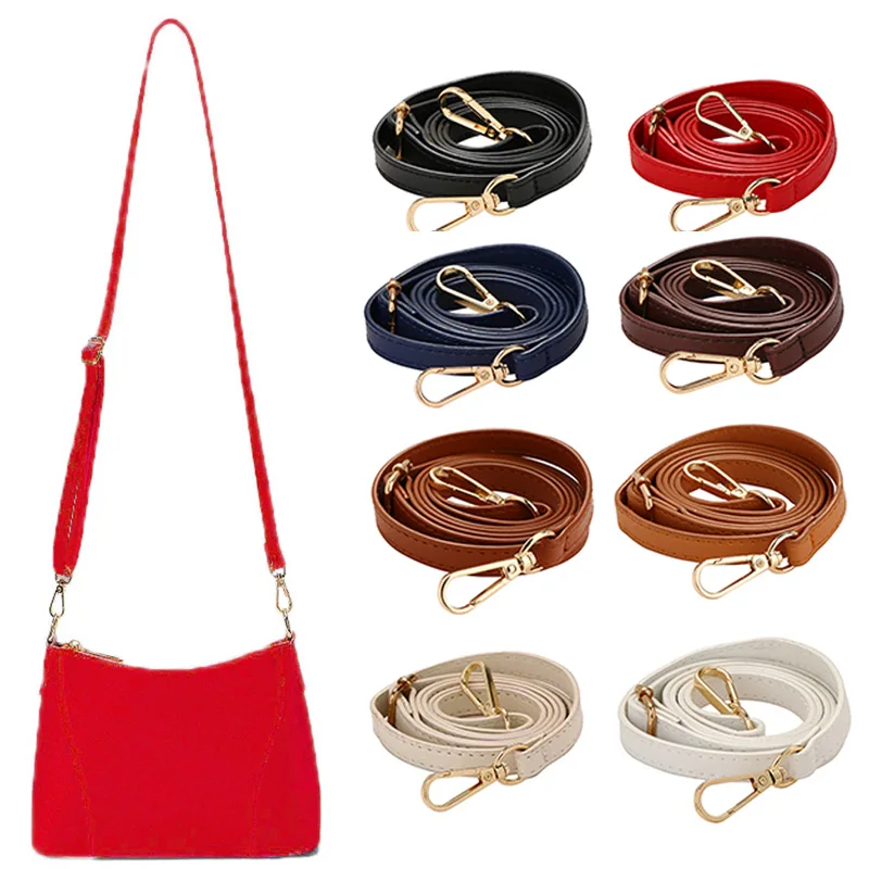 

130-140CM PU Leather Bag Strap Accessories for handbags 1.5CM Wide Shoulder Bag Strap For crossbody Replacement Strap For Bags