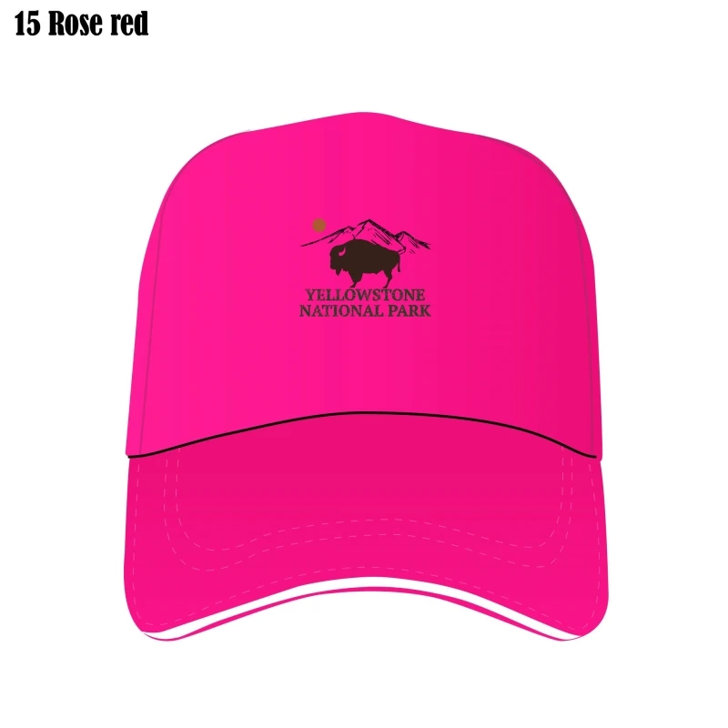 

National Park Bison 70S Retro Design Boy'S Cotton Youth Bill Hats(2)