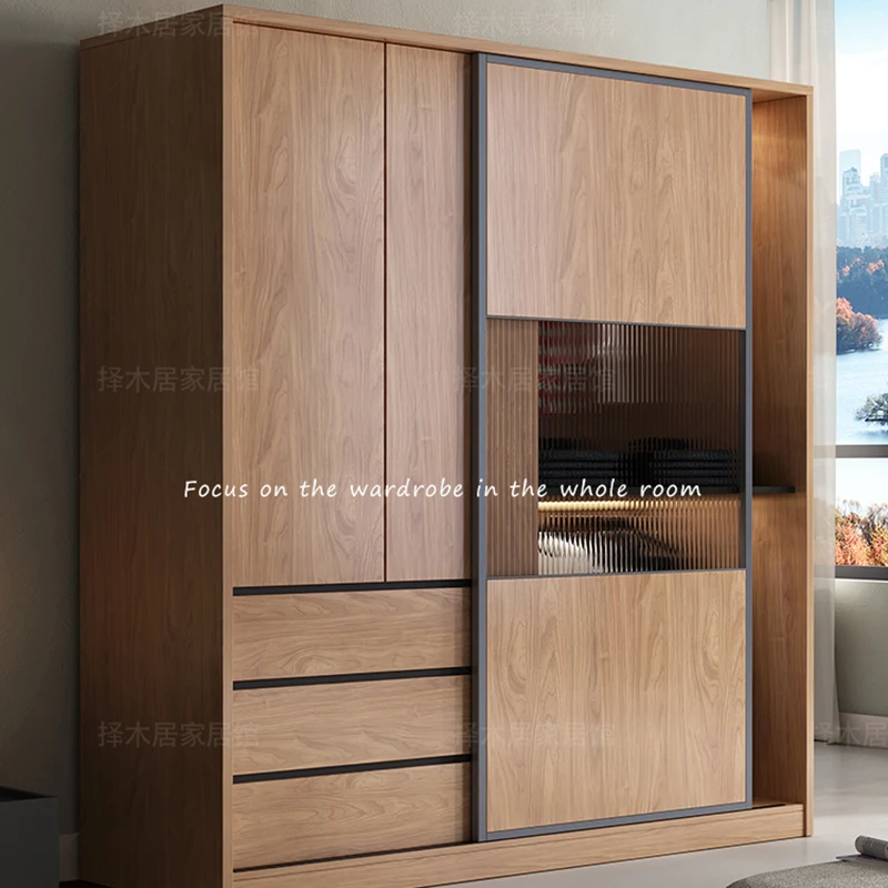 Вертикальный шкаф для общежития деревянный Органайзер спальни в скандинавском