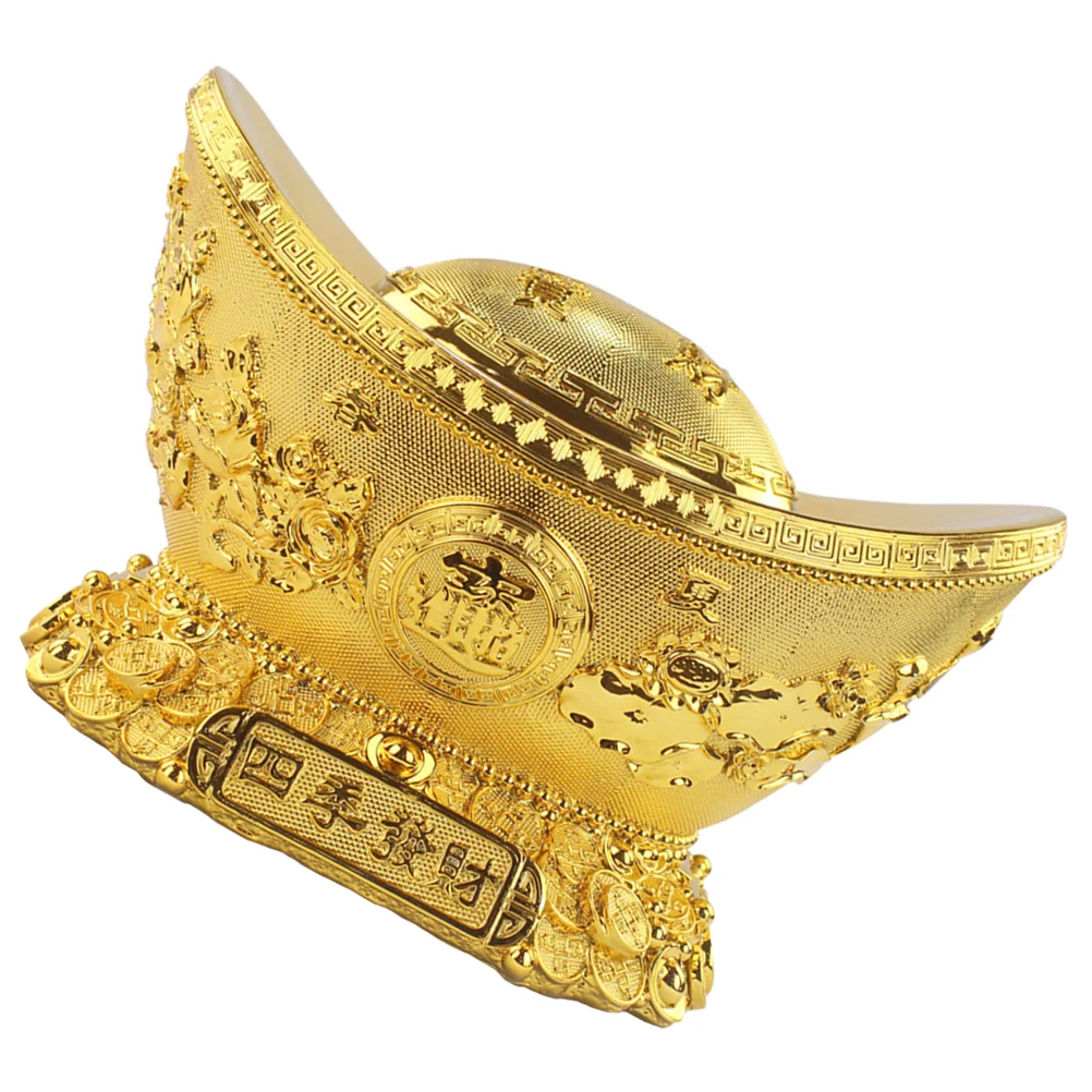 

Bank Ingot Piggy Moneygold Yuan Bao Chinesebox Kids Saving Golden Lucky Luck Wealth Decor Treasure Statue Toy Ornament Good Pot