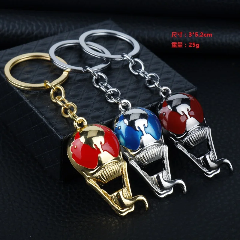 

2022 Hot Movie Mask Metal Keychain Long Tongue Pendant Car Key Chains For Men Superhero Movie Jewelry Accessories Wholesale