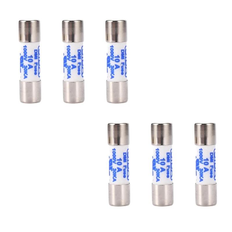 

HOT SALE 6X Multimeter 10 X 38Mm 1000V 10A Cylinder Ceramic Fuse White