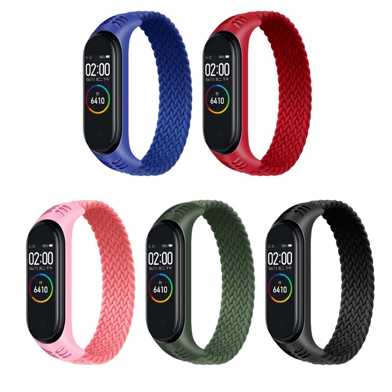 

Soft Watch Strap Smart Accessories Braided Bracelet Anti-lost For Xiaomi Bracelet 3/4/5 Wristband Long Service Life Nylon Strap
