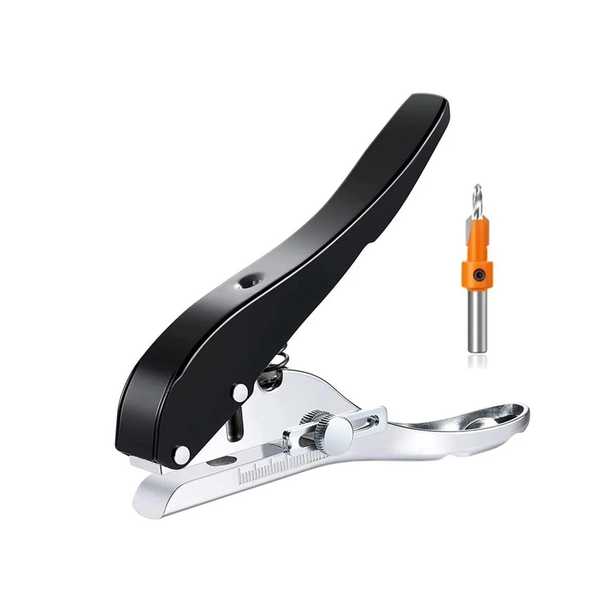

Single Hole Punch 5/16 Inch-8mm Heavy Duty Hole Puncher Paper Punch Portable Hand Held Long Hole Punch for Paper Cards