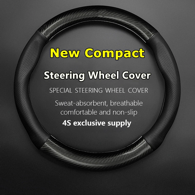 

No Smell Thin For VW Volkswagen New Compact Steering Wheel Cover Genuine Leather Carbon Fiber