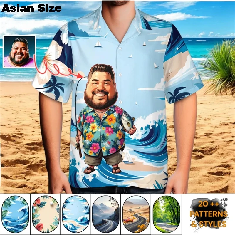 Гавайские рубашки с индивидуальным лицом забавный персонализированный подарок