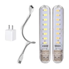 Портативный мини-светильник для книг с USB-разъемом, светодиодный, 5 В