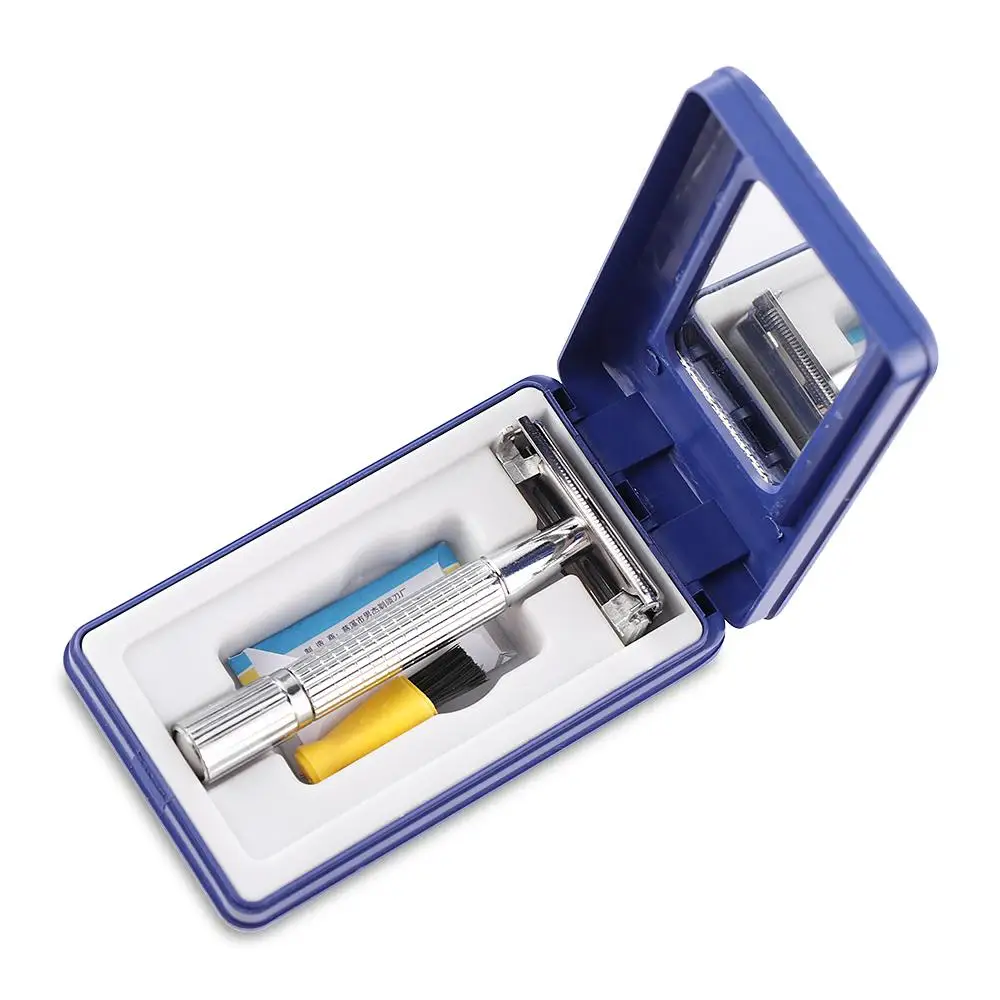 Традиционная мужская безопасная бритва с двойным лезвием триммер для бороды в