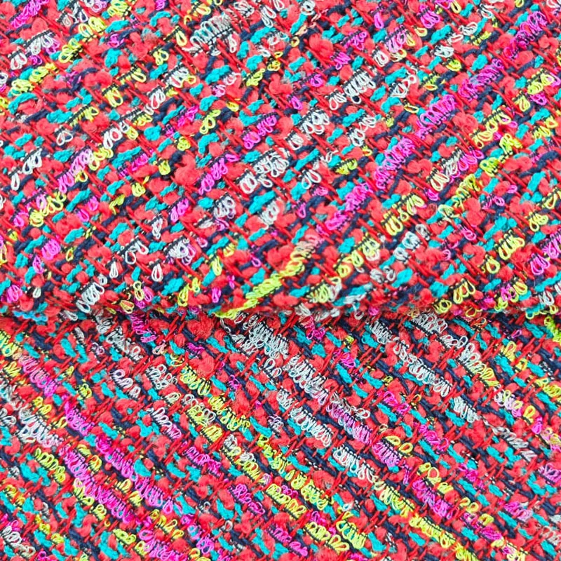 50x145 см модная цветная полосатая окрашенная твидовая ткань для женщин осенняя