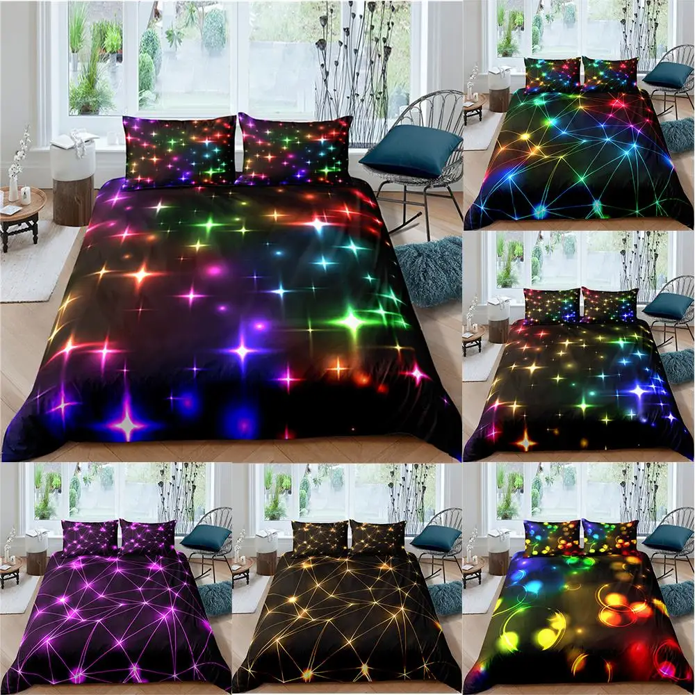 

3D Printing Bedding Set Luxury Duvet Cover With Pillowcase Quilt Cover Queen King Bed Set Starry Sky Pattern Comforter Covers