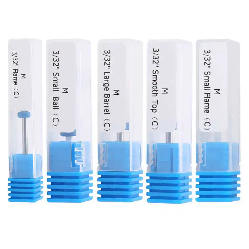 5 Типов керамической цилиндрической головки для шлифовки ногтей на маникюрном фрезере фреза фрезерование полировка.