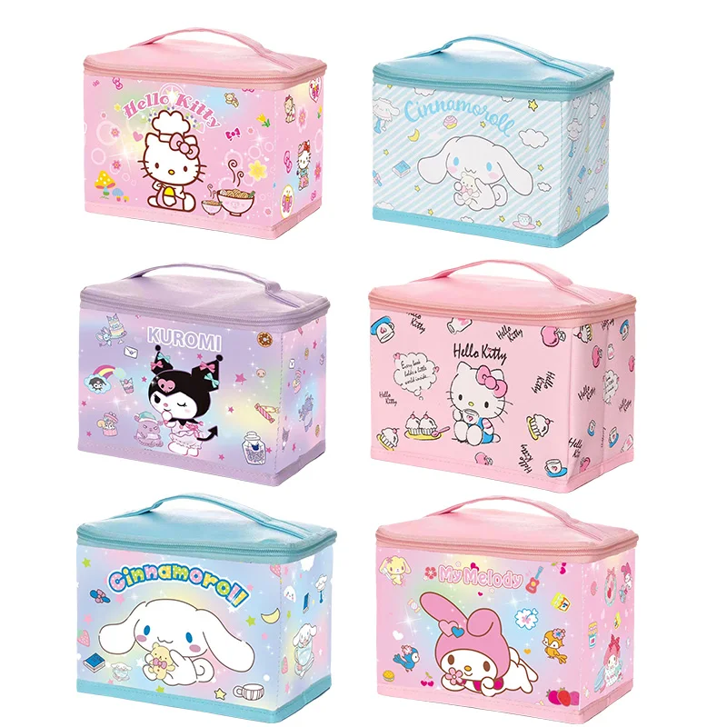 

Kawaii My Melody Kuromi Cinnamoroll новая косметичка, портативная косметичка большой емкости, коробка для хранения косметики, подарок для девушки с сердцем