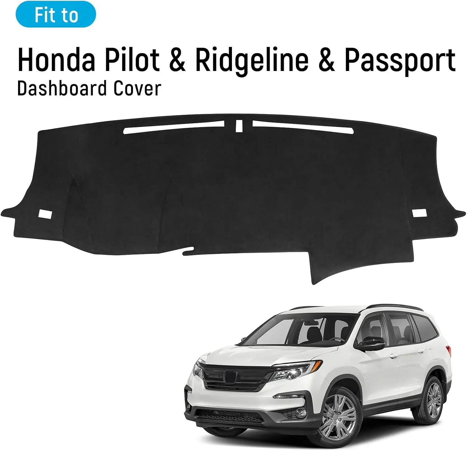 Фото Чехол для приборной панели Honda Pilot 2016-2022, аксессуары, фланелевый чехол для приборной панели, коврик для центральной консоли, защитный коврик от солнца №3