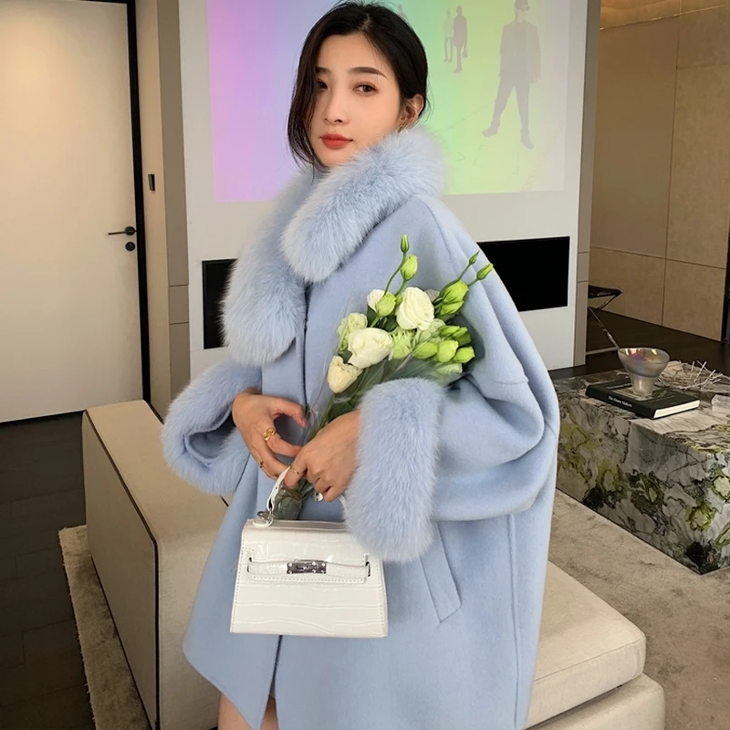 Luxury Natural Fox Fur Fur Coats Ladies Winter Warm Temperament Jackets Fashion Glamorous Elegant Fur Jacket For Women New