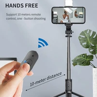 foldable wireless selfie stick adjustable monopod selfie stick fill light tripod with shutter remote control for ios android