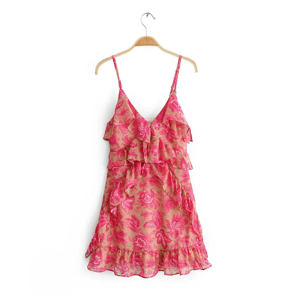 Женское летнее платье с V-образным вырезом и цветочным принтом | Женская одежда