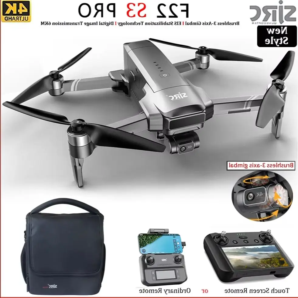 Фото Складной квадрокоптер SJRC F22 S3 Pro для детей с профессиональной камерой 4K, 5G WiFi FPV, 3-осевым стабилизатором, EIS, бесщеточным двигателем, HD и GPS. №2
