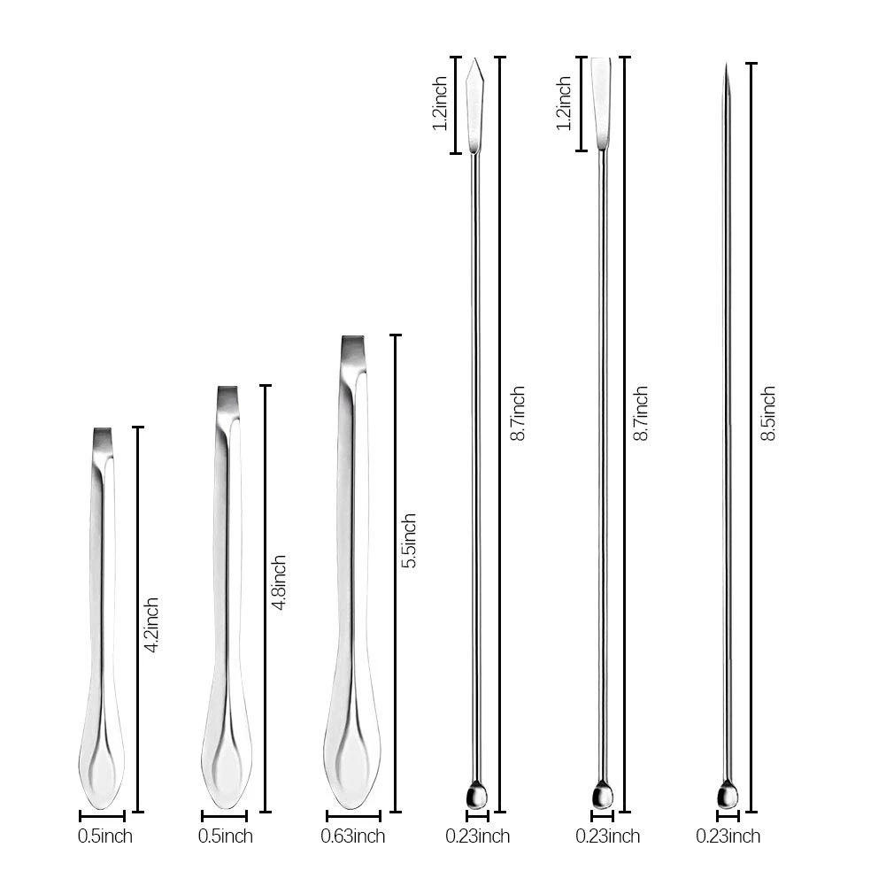 

12Pcs Stainless Steel Lab Spoon Spatula Laboratory Sampling Spoon Mixing Spat Brassage Maison Et Fabrication De Vin Fermentation