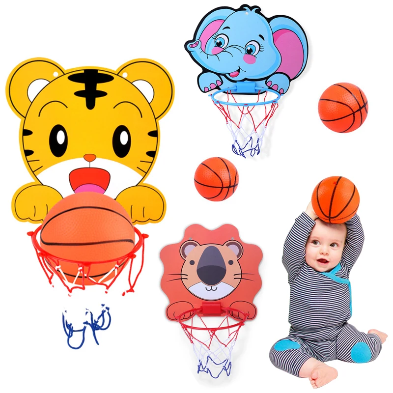 

Baby Basketball Hoop Toys Indoor Plastic Basketball Backboard Home Sports for Kids Lion Elephant Funny Game Fitness Exercise
