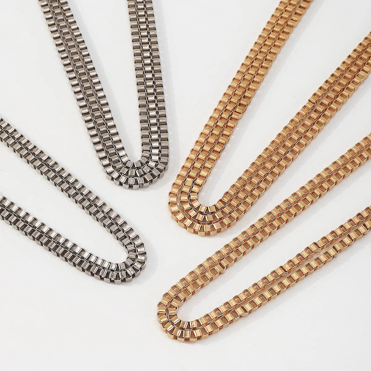 American vintage exaggerated choker necklace niche metal personality multi-layered hip hop punk style necklace