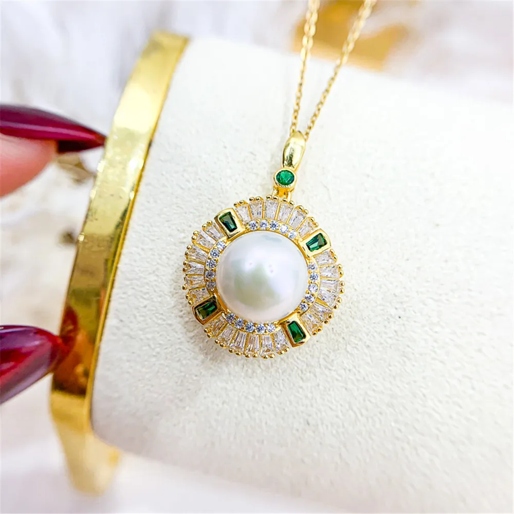 S925 Sterling Silver Pearl Pendant Settings Blank/Base For DIY Pendant Jewelry Making Accessories Suitable for 10-11mm Bead