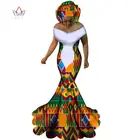 BRW, африканские платья для женщин, сексуальные длинные платья с вырезом лодочкой, базин, богатый Африканский принт, фототкань, 6XL, WY1860