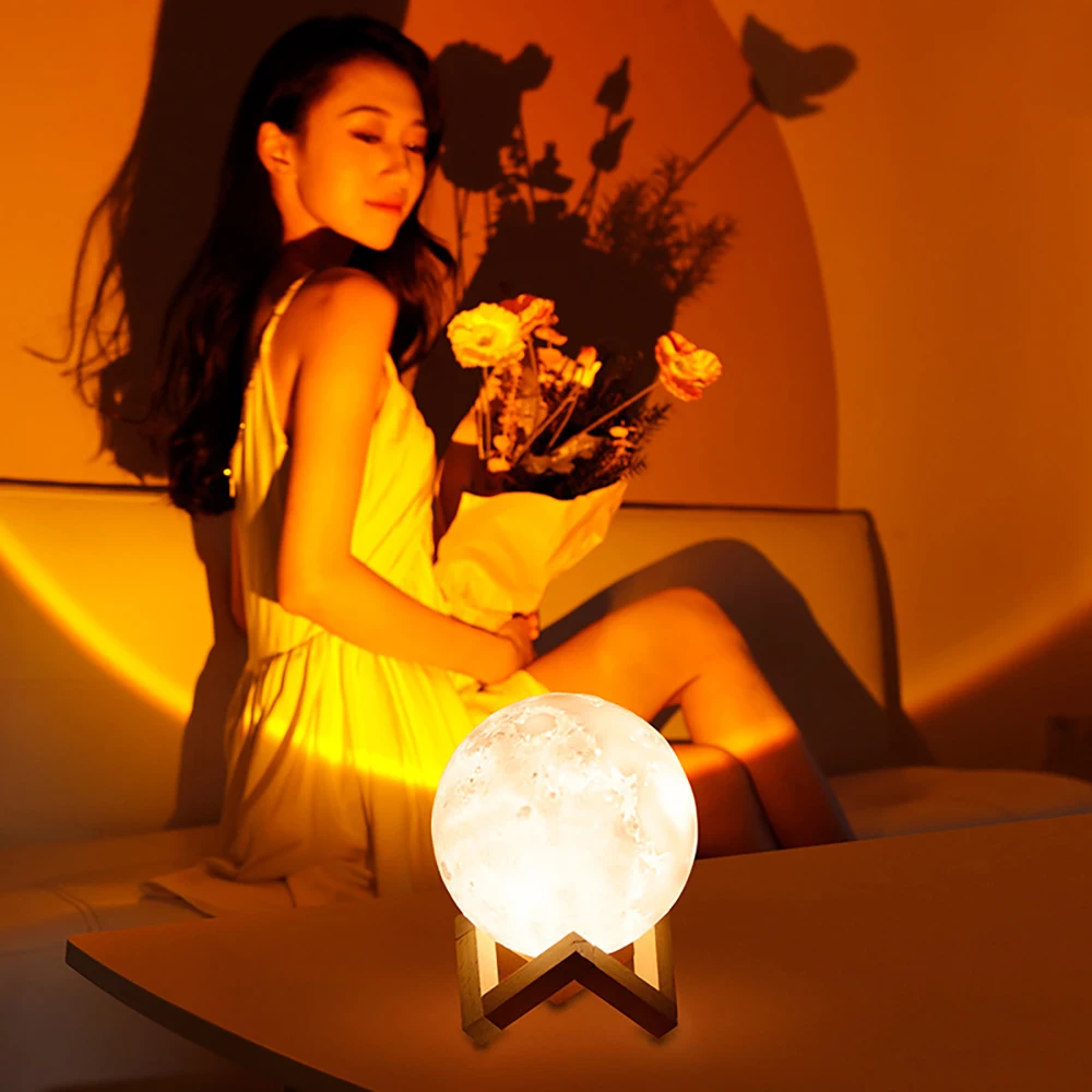 

Sunset Projector Lamp LED Moon Lamp Night Light Bedroom Decor Gift