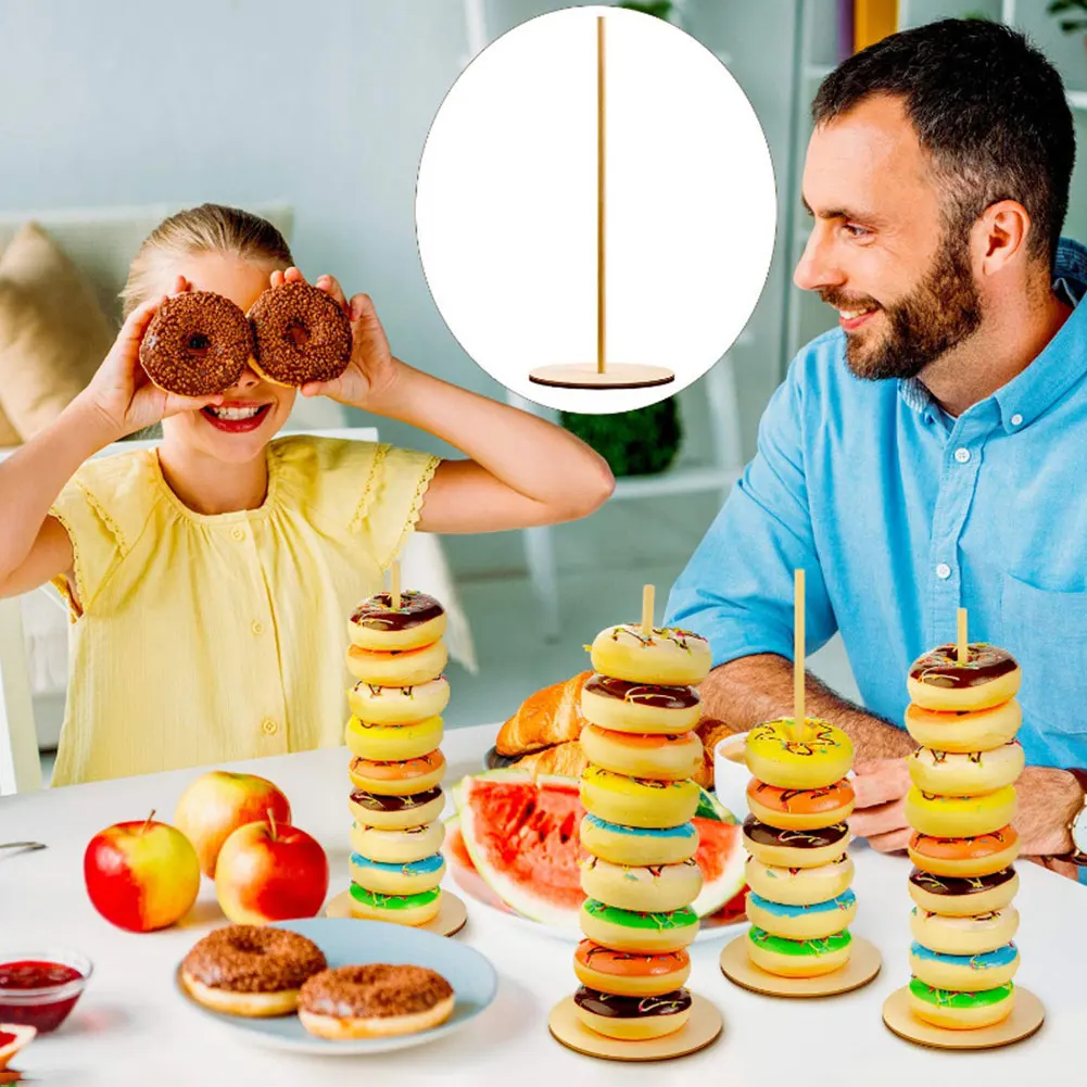 

Креативные настенные полки для украшения десертов в виде пончиков, деревянный держатель для пончиков, полка для вечеринки, дня рождения, свадьбы, Рождества