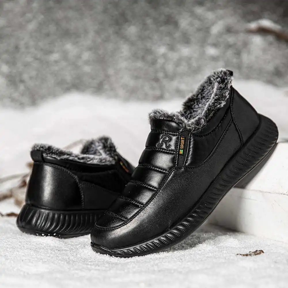 

2022 New Unisex Men Women Boots Winter Comfy Slip on Snow Boots Warm Waterproof Cotton Sneakers Keep Warm Flat Shoes Hot Sale