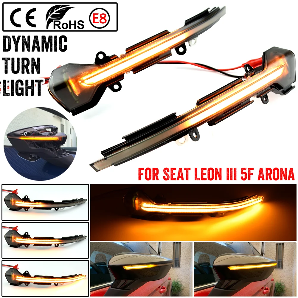 

Dynamic Blinker for Seat Leon III 5F ST FR Cupra Arona KJ7 LED Turn Signal Mirror Indicator light 2013 2014 2015 2017 2018 2019